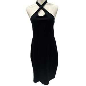 Topshop Womens Black Crisscross Halter Dress Size 12